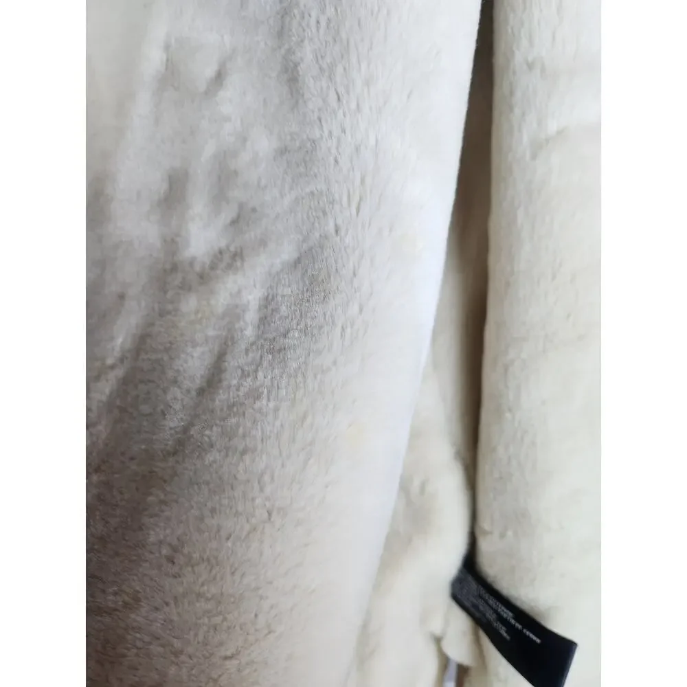 St John's Bay washable suede coat, faux fur lined sx XL hooded tan boho cowgirl - Picture 9 of 9